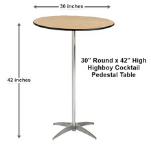 Load image into Gallery viewer, 30" Cocktail Table 42 Inches high